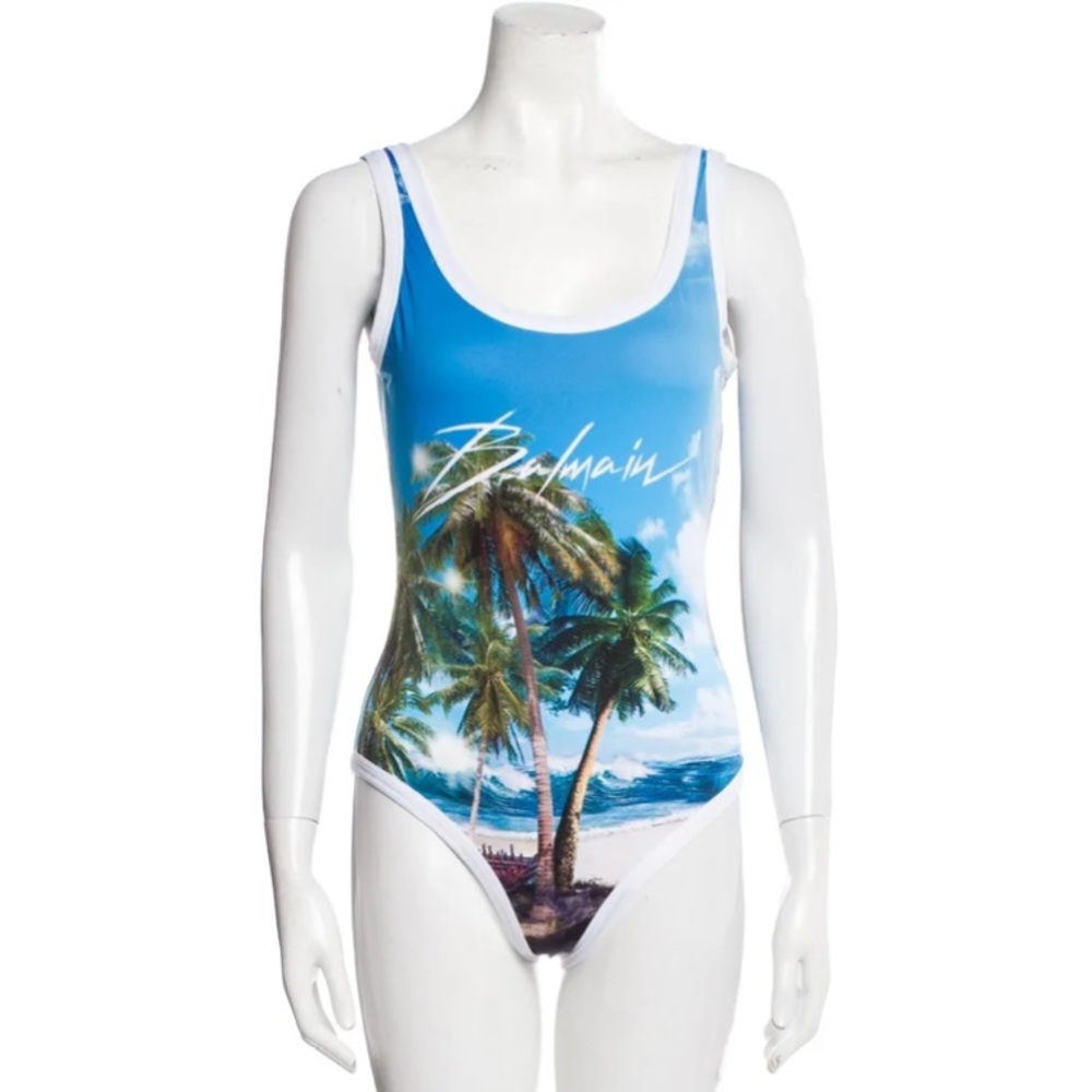 Balmain Tropical Print Swimsuit